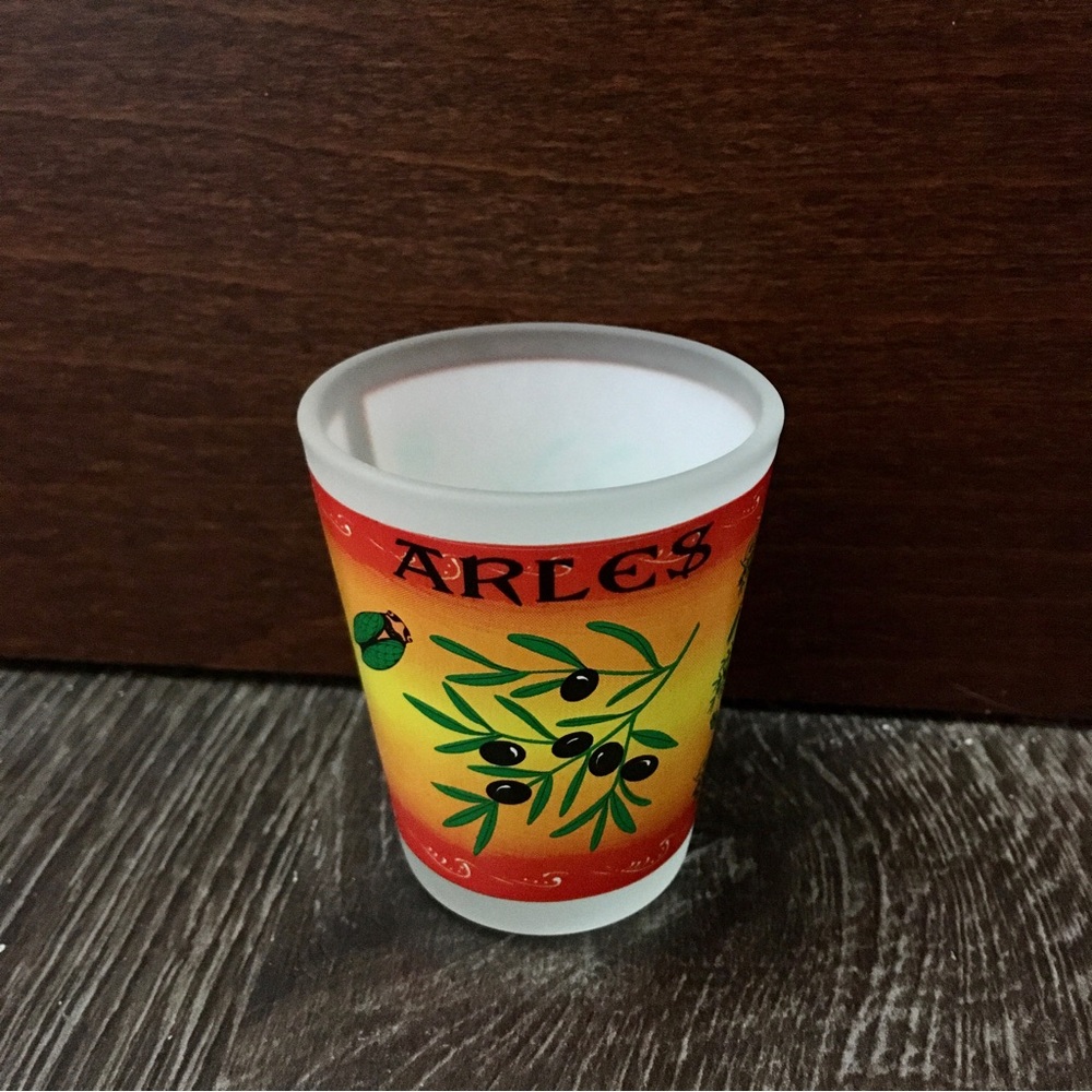 Shot glass from Arles, France